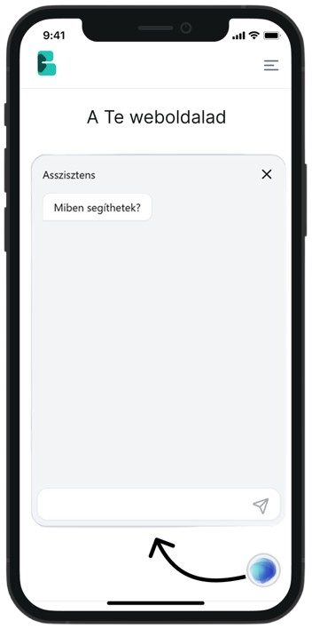 telefon ami mutatja a chatbot nyitott és csukott verzióját is